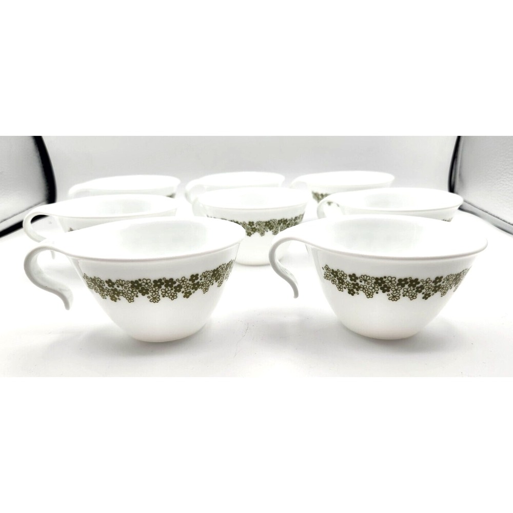 Corelle Spring Blossom Green Crazy Daisy Cup With Hooked Handle Lot of 8